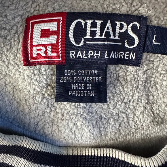 Vintage Chaps Ralph Lauren Crewneck Sweatshirt Gray Terry Fleece Large - Picture 5 of 7